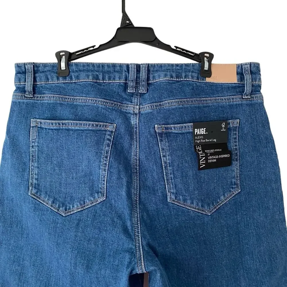 Paige NWTs Alexis Cargo High Rise Barrel Leg Jeans size 33 - Picture 8 of 13